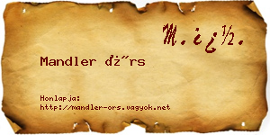 Mandler Örs névjegykártya