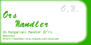 ors mandler business card